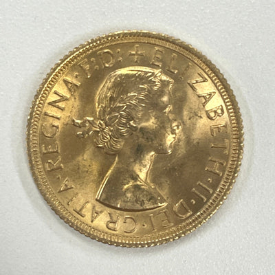 #アンティークコインギャラリア 1963年 イギリス エリザベス2世 ソブリン金貨 未鑑定