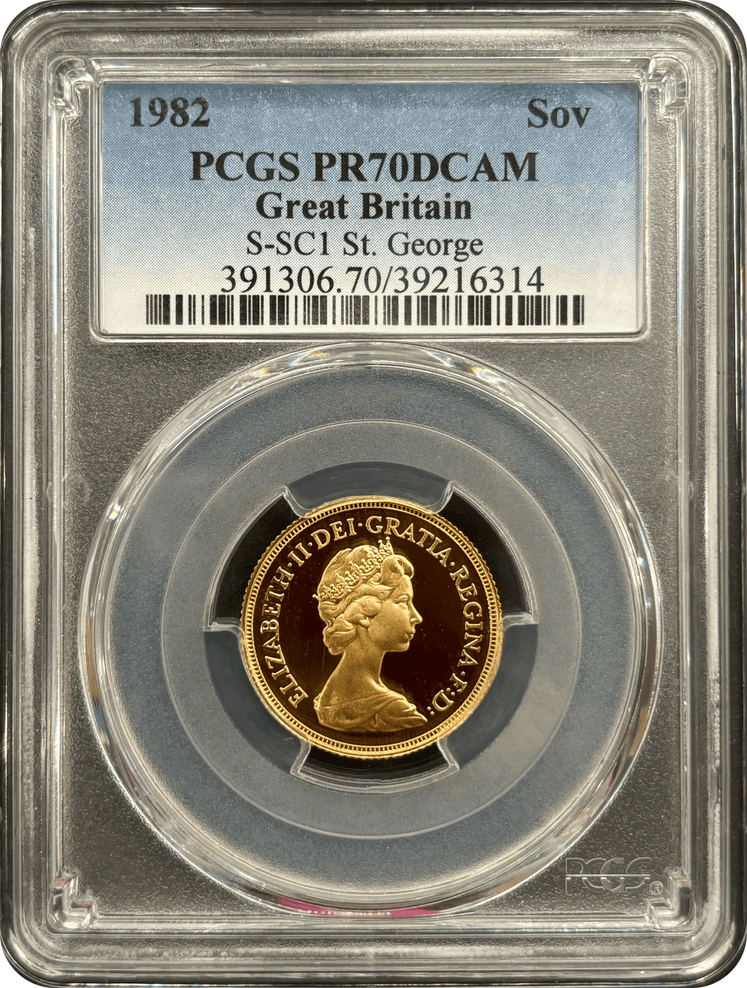 最高鑑定 1982年 イギリス ヤングエリザベス NGC PF70 ULTRA CAMEO ハーフソブリン金貨 同グレード鑑定66枚 英国  モダンコイン - 貨幣