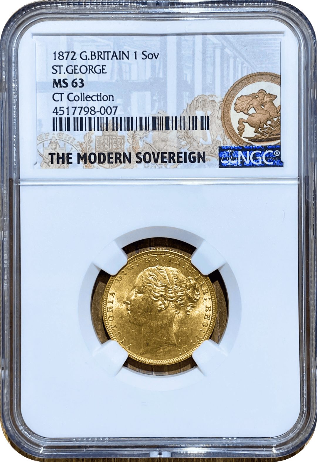 1872年 イギリス ソヴリン金貨 MS63 CT collection | アンティーク 