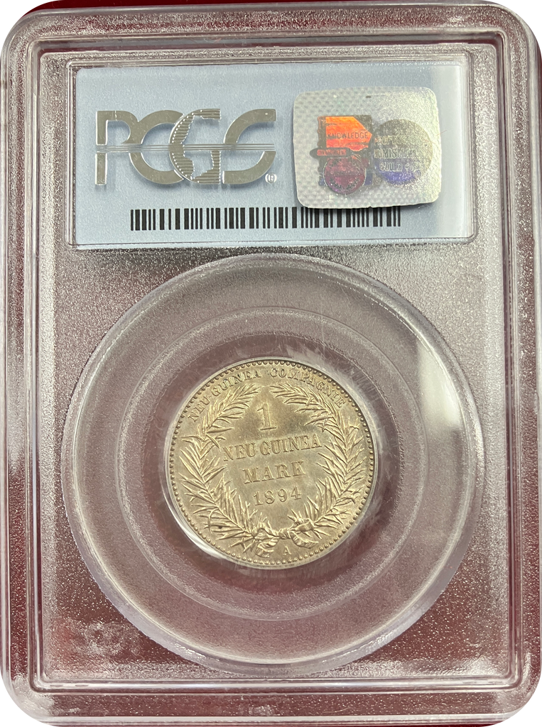 1894年 ドイツ領ニューギニア ヴィルヘルム2世 極楽鳥 1マルク銀貨