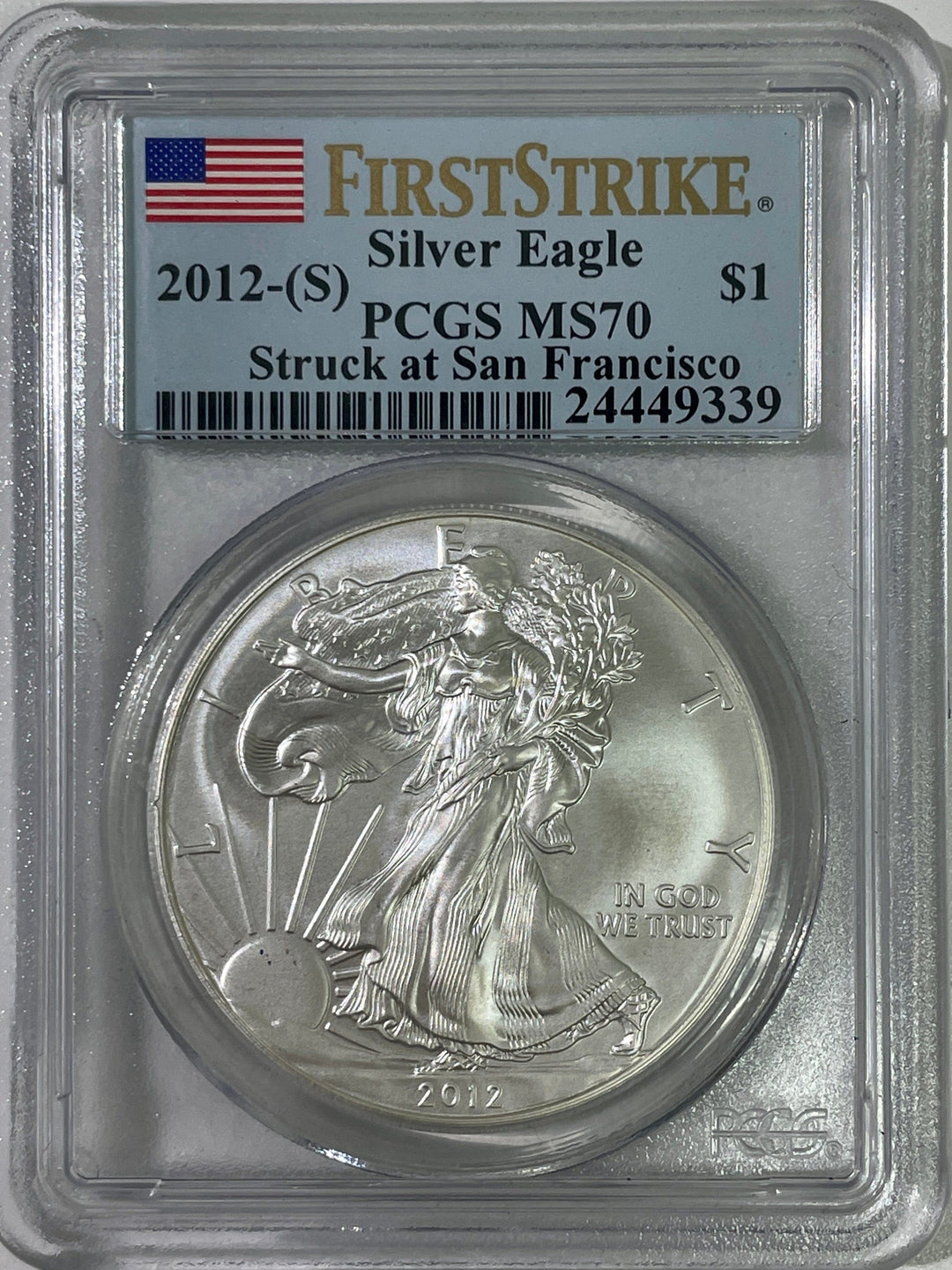 #アンティークコインギャラリア 2012年 アメリカ 1ドル銀貨 サンフランシスコミント First Strike MS70