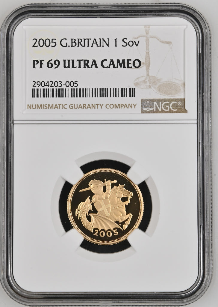 2005年 イギリス エリザベス2世 ソヴリン金貨 NGC PF69UCAM