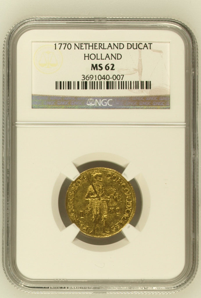 1770年 オランダ ダカット金貨 後期型 NGC MS62