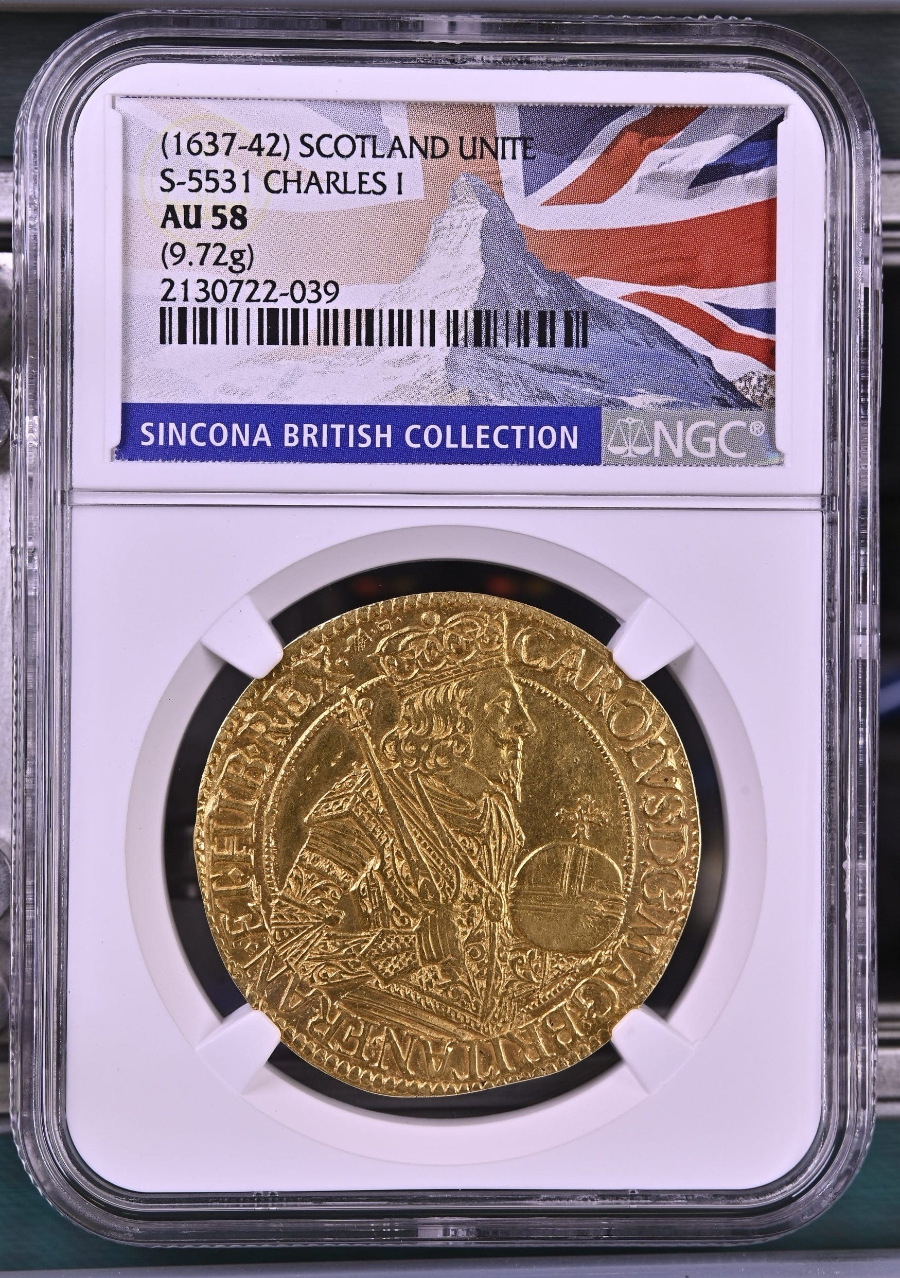 1637年-42年 スコットランド チャールズ1世 ユナイト金貨 AU58 | アンティークコインギャラリア