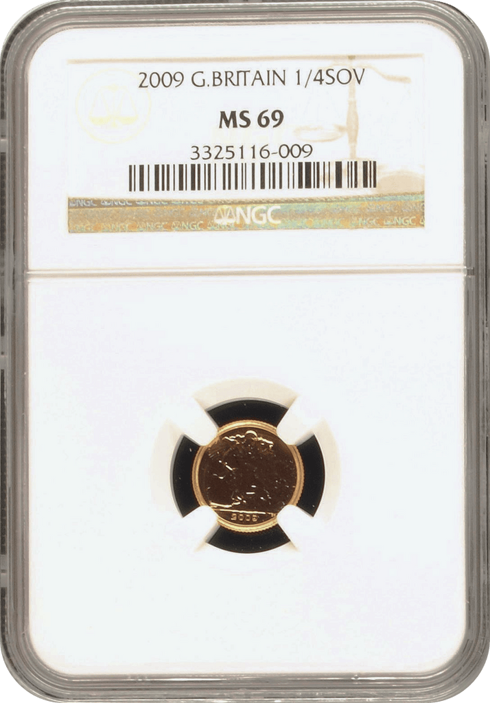 #アンティークコインギャラリア 2009年 イギリス エリザベス2世 1/4ソブリン金貨 MS69