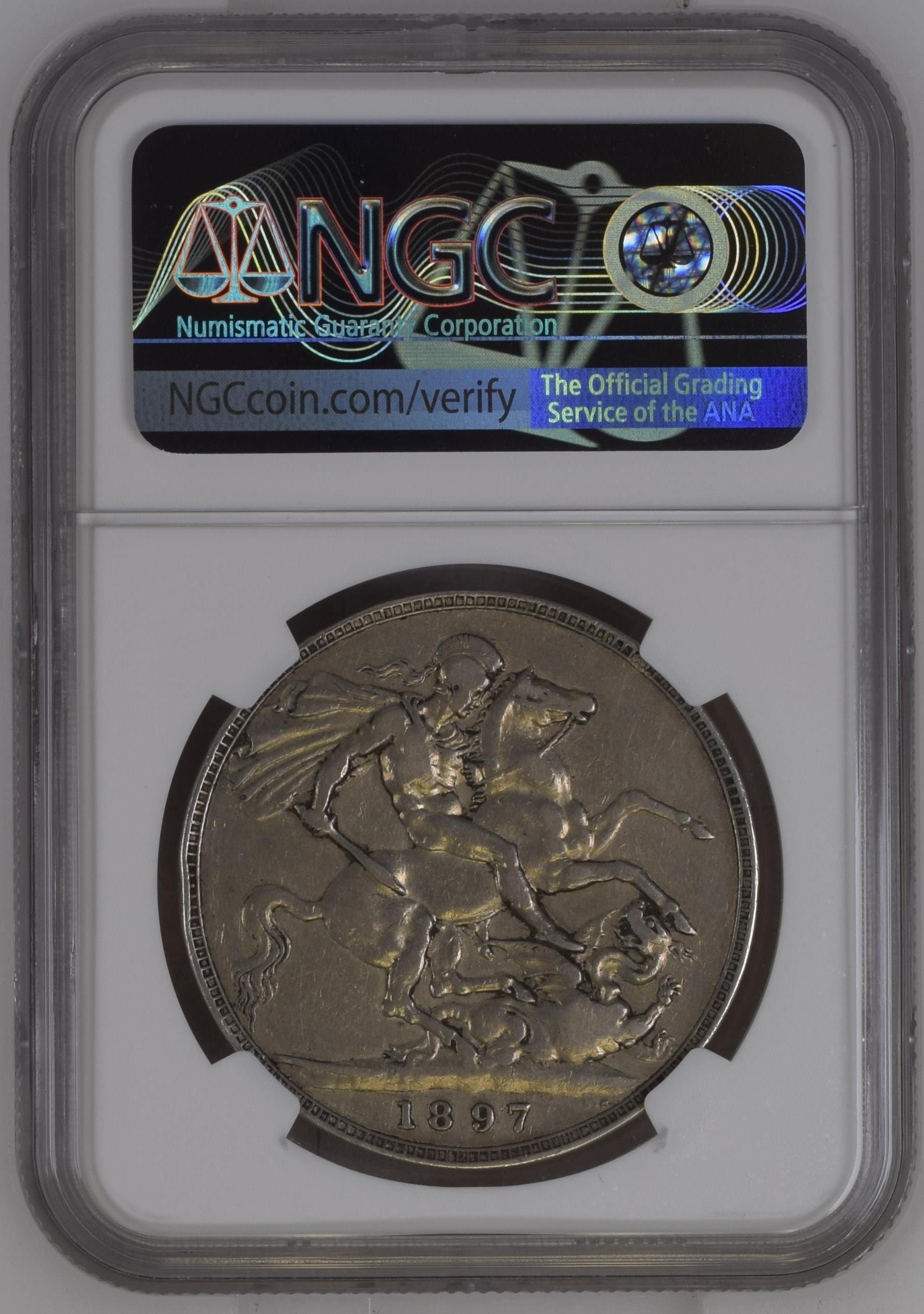 1897年 イギリス ヴィクトリアオールド クラウン銀貨 VF25 | アンティークコインギャラリア