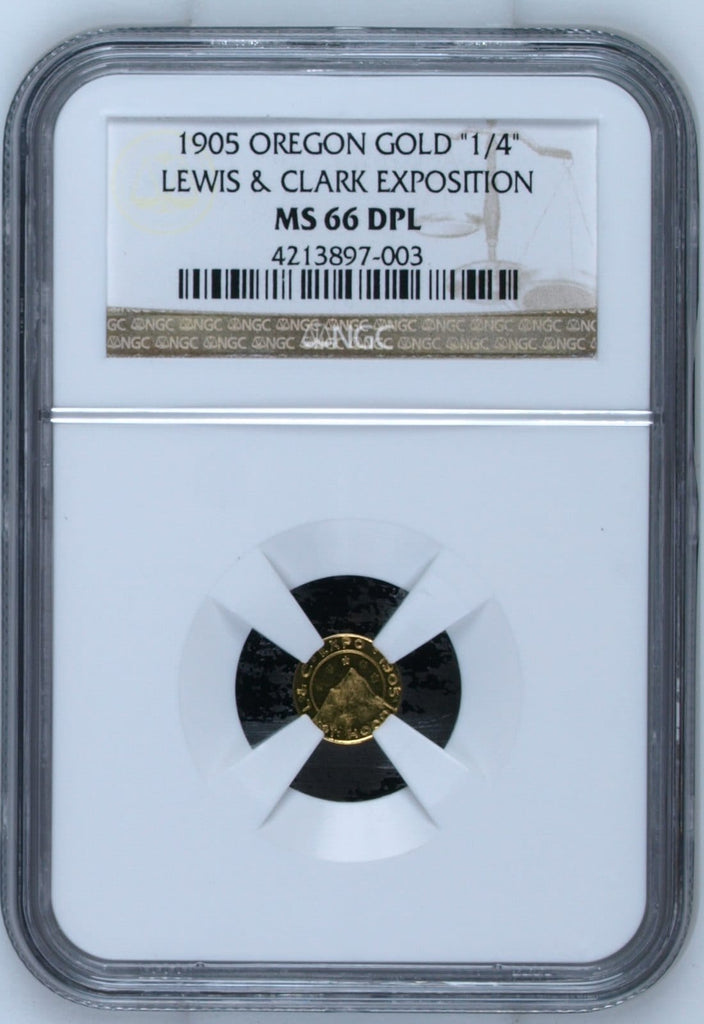 アンティークコインギャラリア 1905年 アメリカ オレゴン金貨 1/4 Lewis & Clark EXPOSITION MS 66 DPL