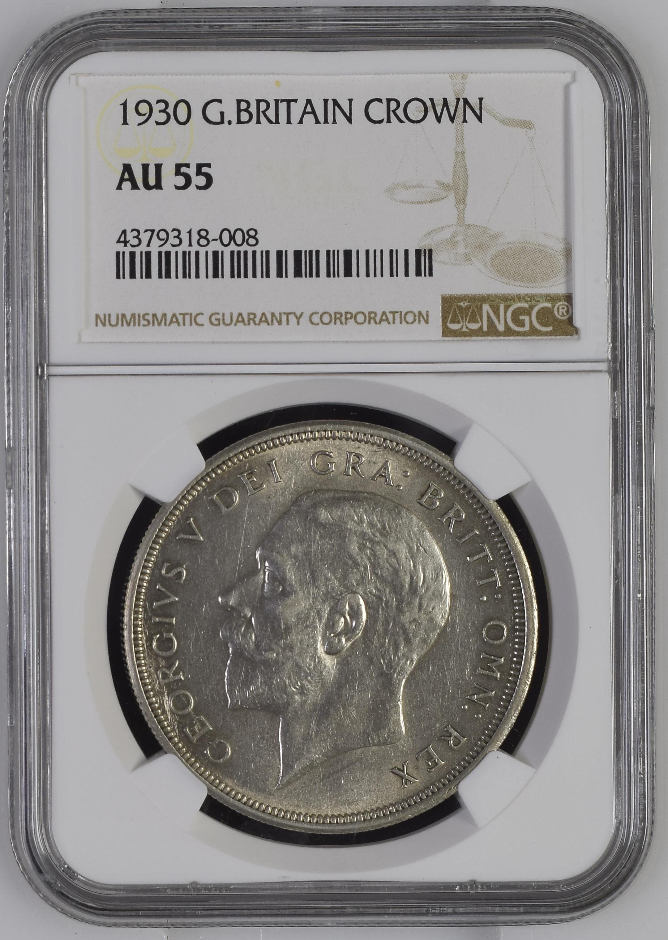 1930年 イギリス ジョージ5世 クラウン銀貨 AU55 | アンティークコイン 