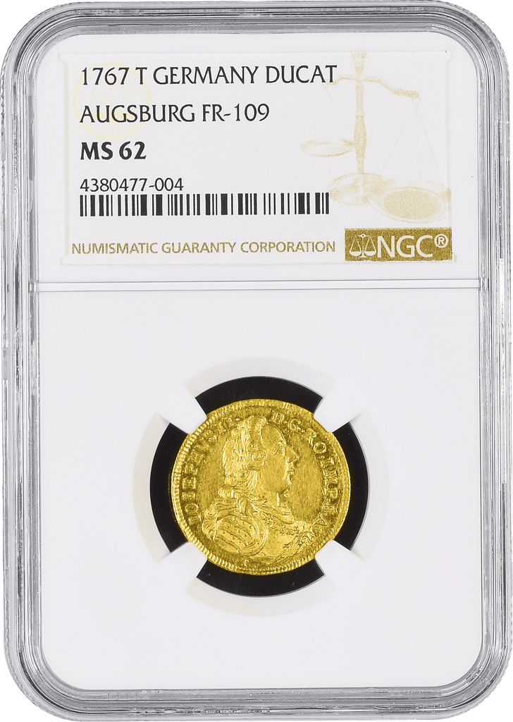 #アンティークコインギャラリア 1767年 ドイツ アウグスブルク ヨーゼフ2世 ダカット金貨 MS62