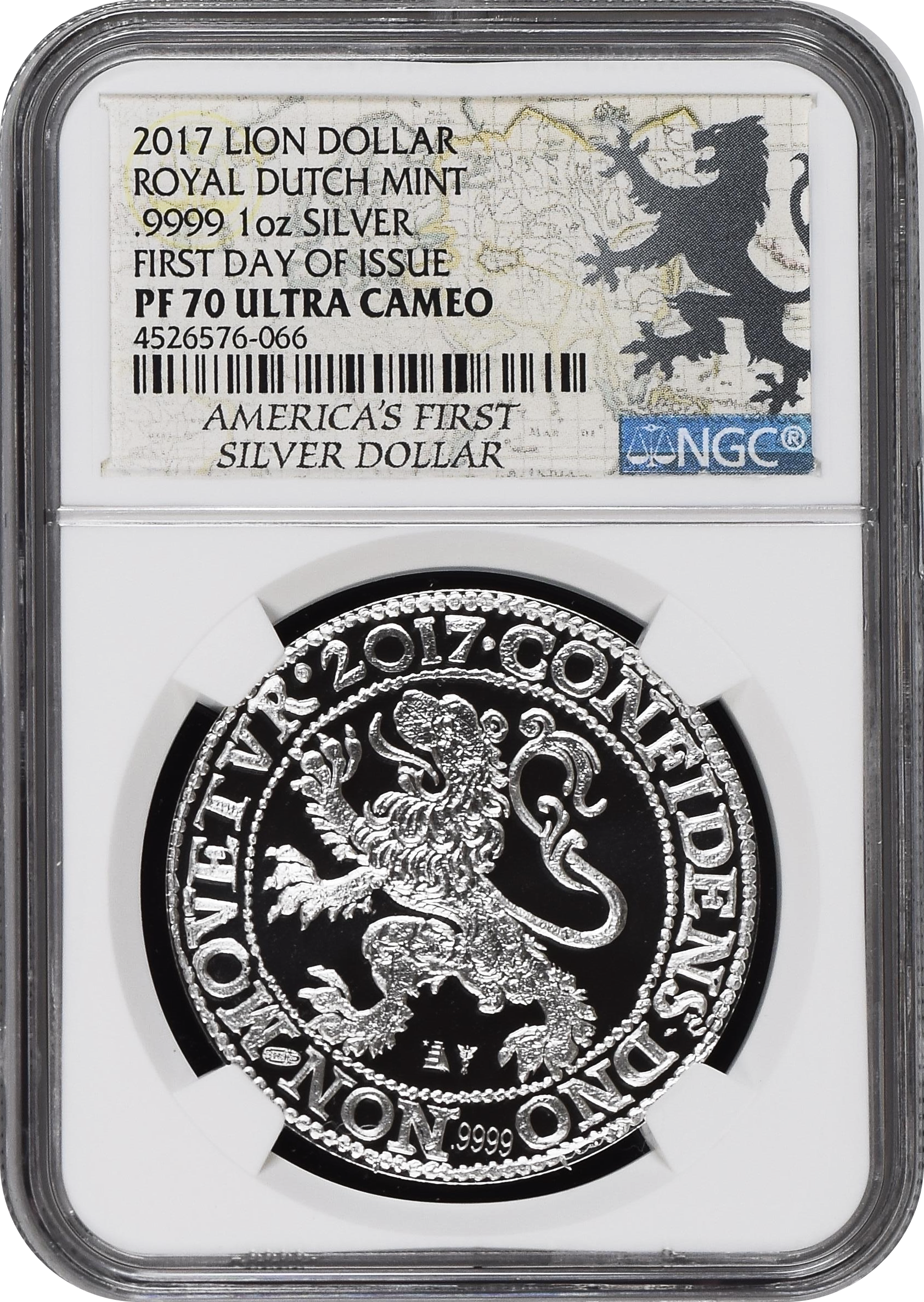 2017年 オランダ 1オンス ライオンダラー銀貨 First Day Of Issue NGC 2017年 オランダ 1オンス ライオンダラー銀貨 First Day Of Issue NGC
