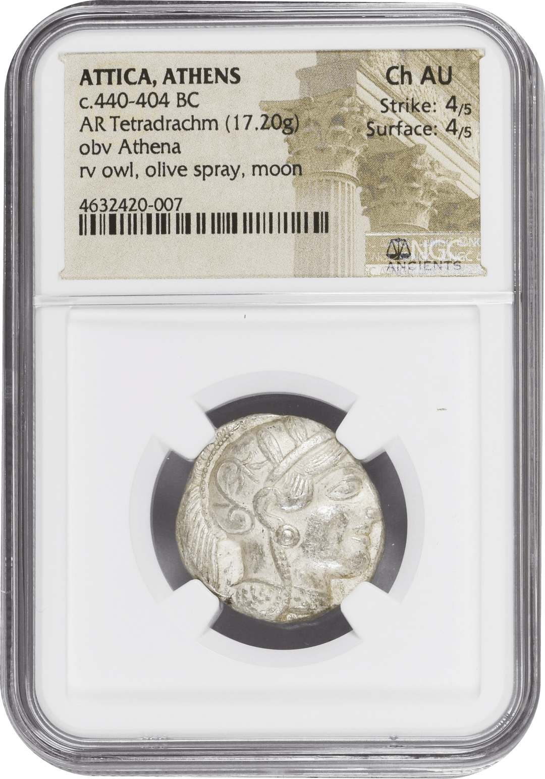 紀元前440-404年 古代ギリシア アッティカ アテネ フクロウ テトラ