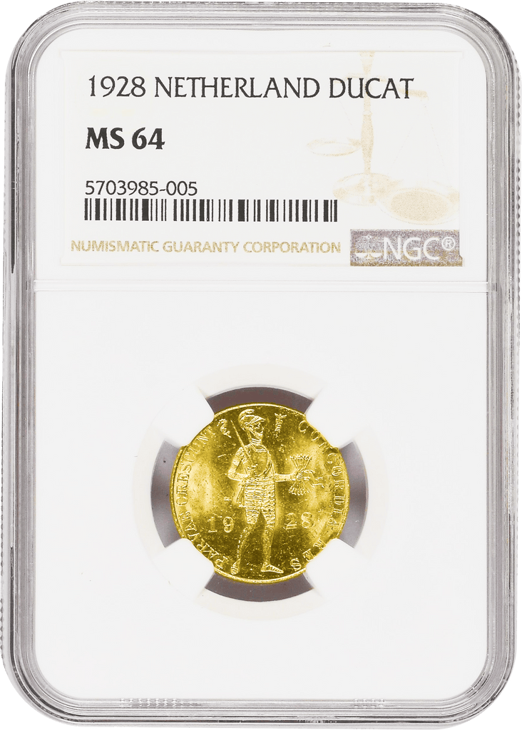 #アンティークコインギャラリア 1928年 オランダ  ダカット金貨 MS64