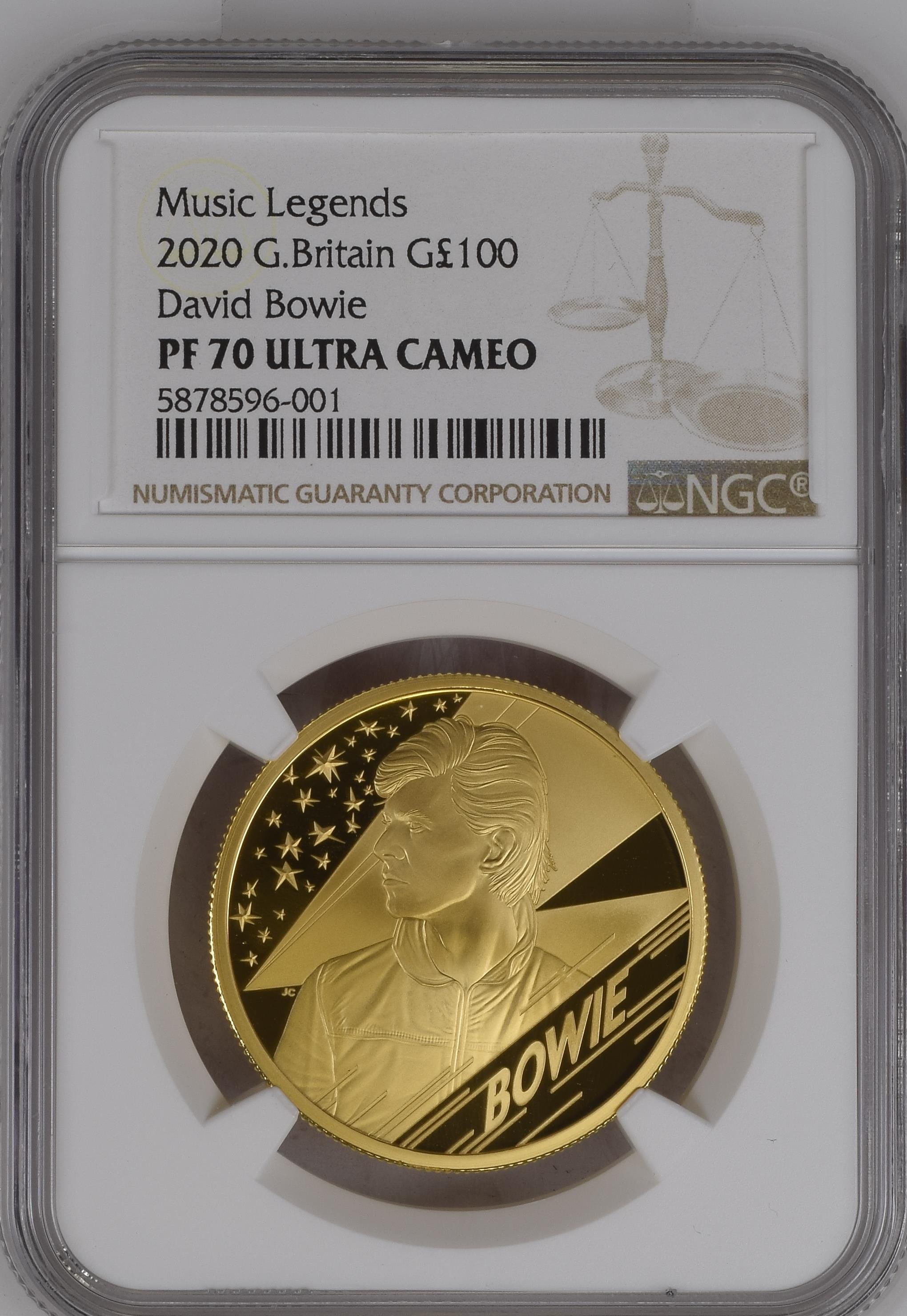 2020年 イギリス ミュージックレジェンドシリーズ デヴィッドボゥイ 100ポンド金貨 NGC PF70UCAM | アンティークコインギャラリア