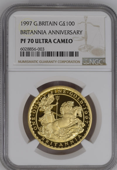 アンティークコインギャラリア 1997 イギリス ブリタニア金貨 4枚セット（1、1/2、1/4、1/10oz 全てPF70UCAM）