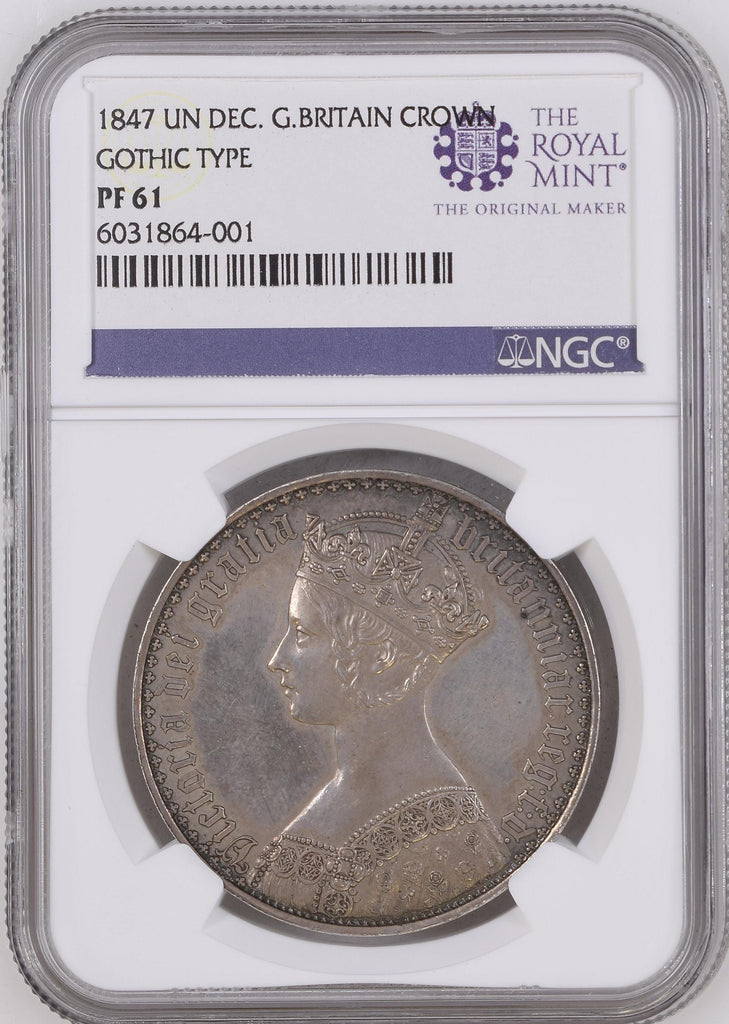 1847 イギリス ゴシッククラウン銀貨 UNDECIMO NGC PF61（ロイヤルミントラベル）