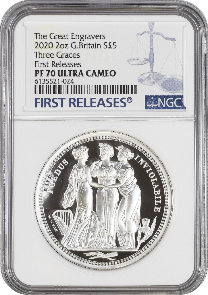 【Top Pop】2020年 イギリス スリーグレイセス 2オンス5ポンド 銀貨 NGC PF70UCAM