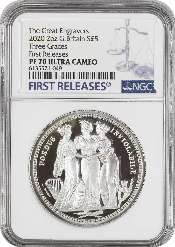【Top Pop】2020年 イギリス スリーグレイセス 2オンス5ポンド 銀貨 NGC PF70UCAM