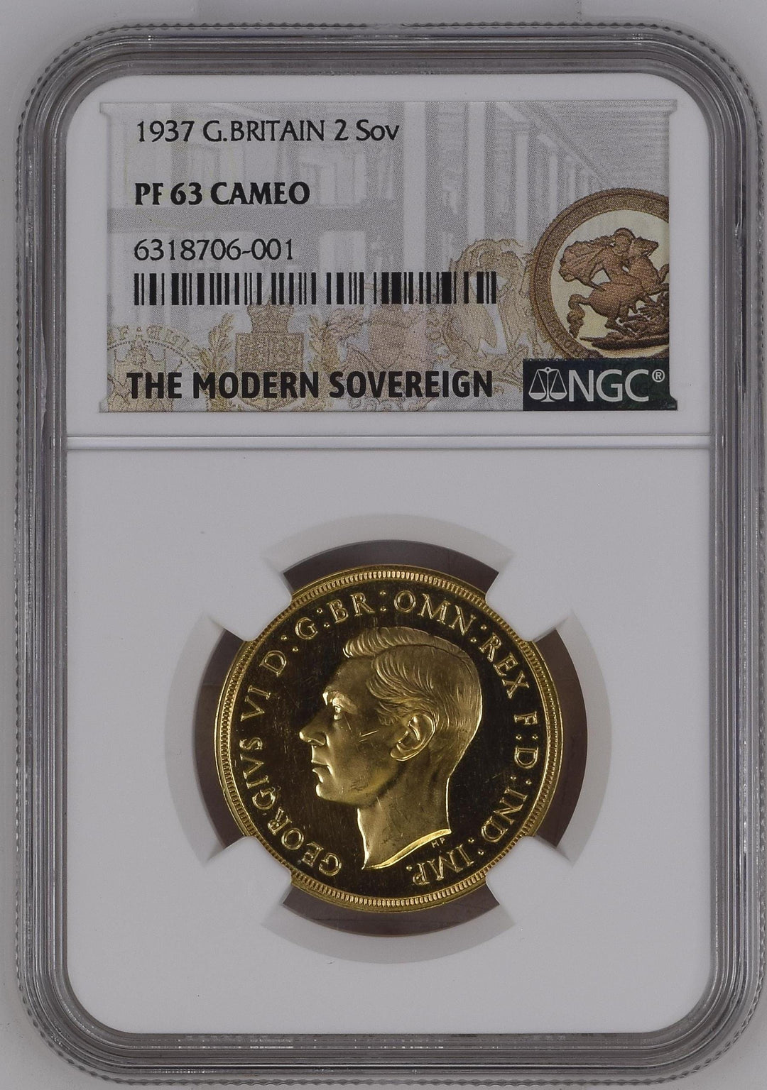 1937 イギリス ジョージ6世 2ポンド金貨 NGC PF63CAM | アンティークコインギャラリア