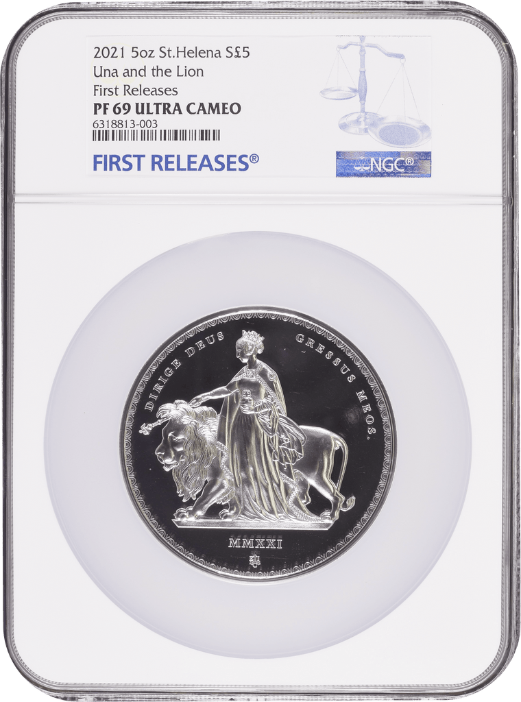 #アンティークコインギャラリア 2021年 セントヘレナ スリーグレイセス 5oz 金貨 NGC PF69UCAM