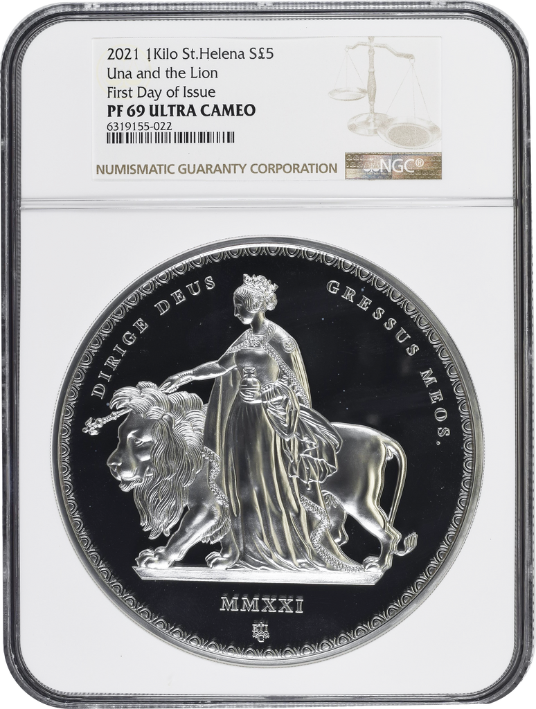 2021年 セントヘレナ ウナライオン 1キロ銀貨 NGC PF69UCAM