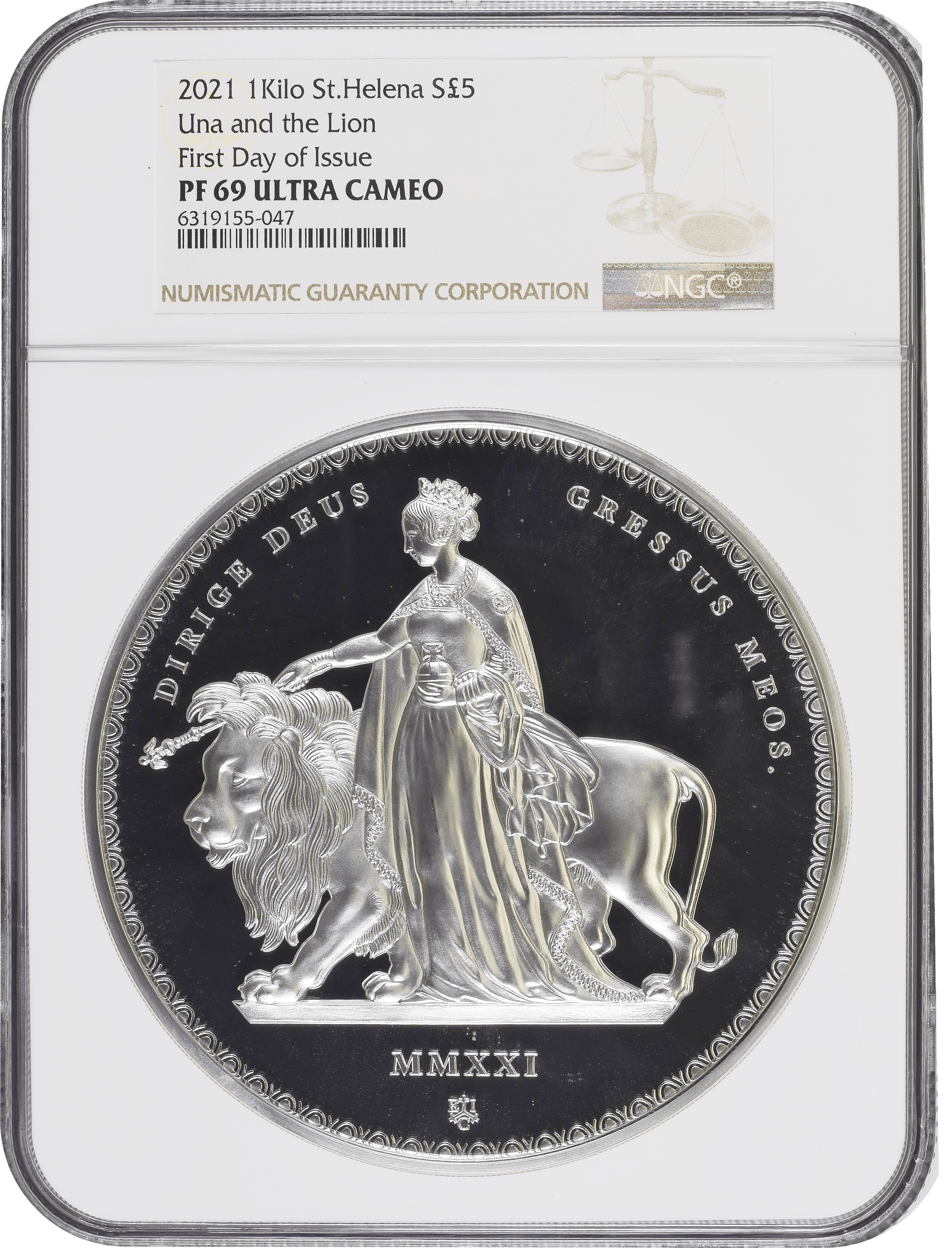 2021 セントヘレナ ウナとライオン 1oz £1 銀貨 NGC MS70 2021年 2021 セントヘレナ ウナとライオン 1oz £1 銀貨 NGC MS70 2021年
