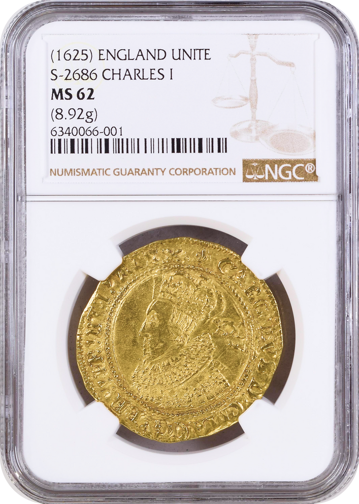【Top Pop】1625年 イギリス チャールズ1世 ユナイト金貨 NGC MS62