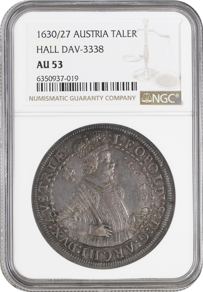 1630年 オーストリア ハル レオポルト5世 1ターラー銀貨 NGC AU53 | 港