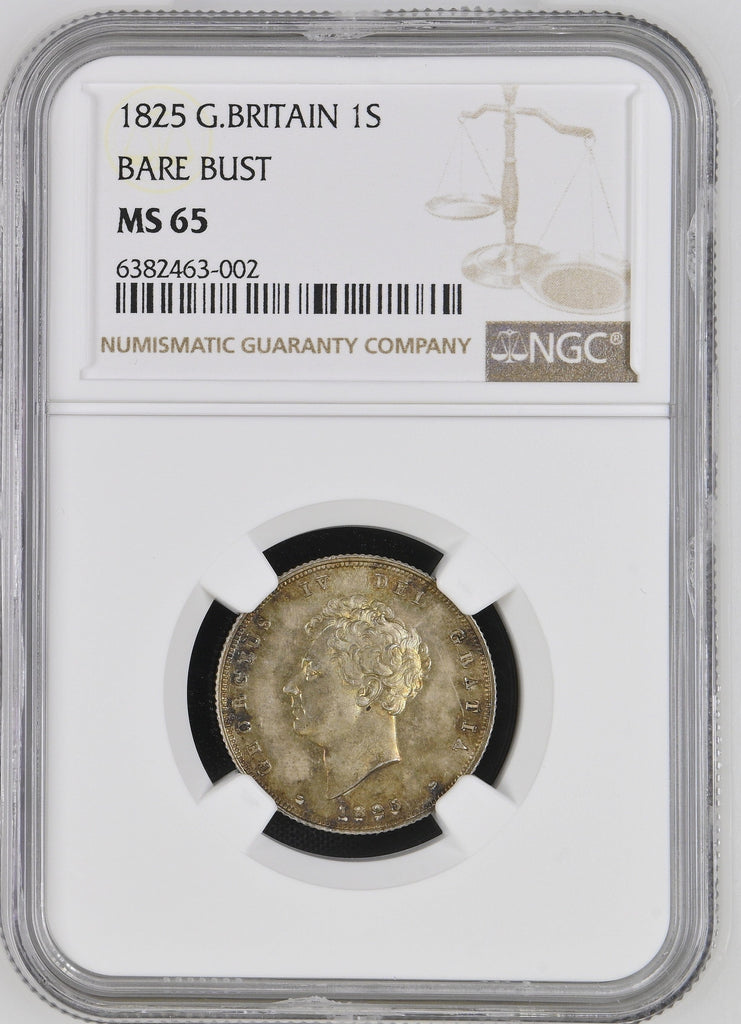 #アンティークコインギャラリア 1825年 イギリス ジョージ4世 1シリング銀貨 MS65