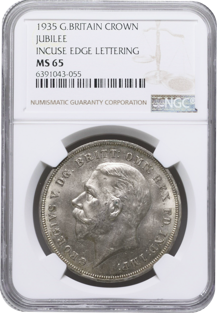 1935年 イギリス ジョージ5世 クラウン銀貨 NGC MS65