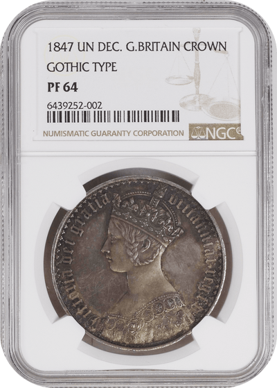 #アンティークコインギャラリア 1847年 イギリス ゴシッククラウン銀貨 アンデシモ PF64