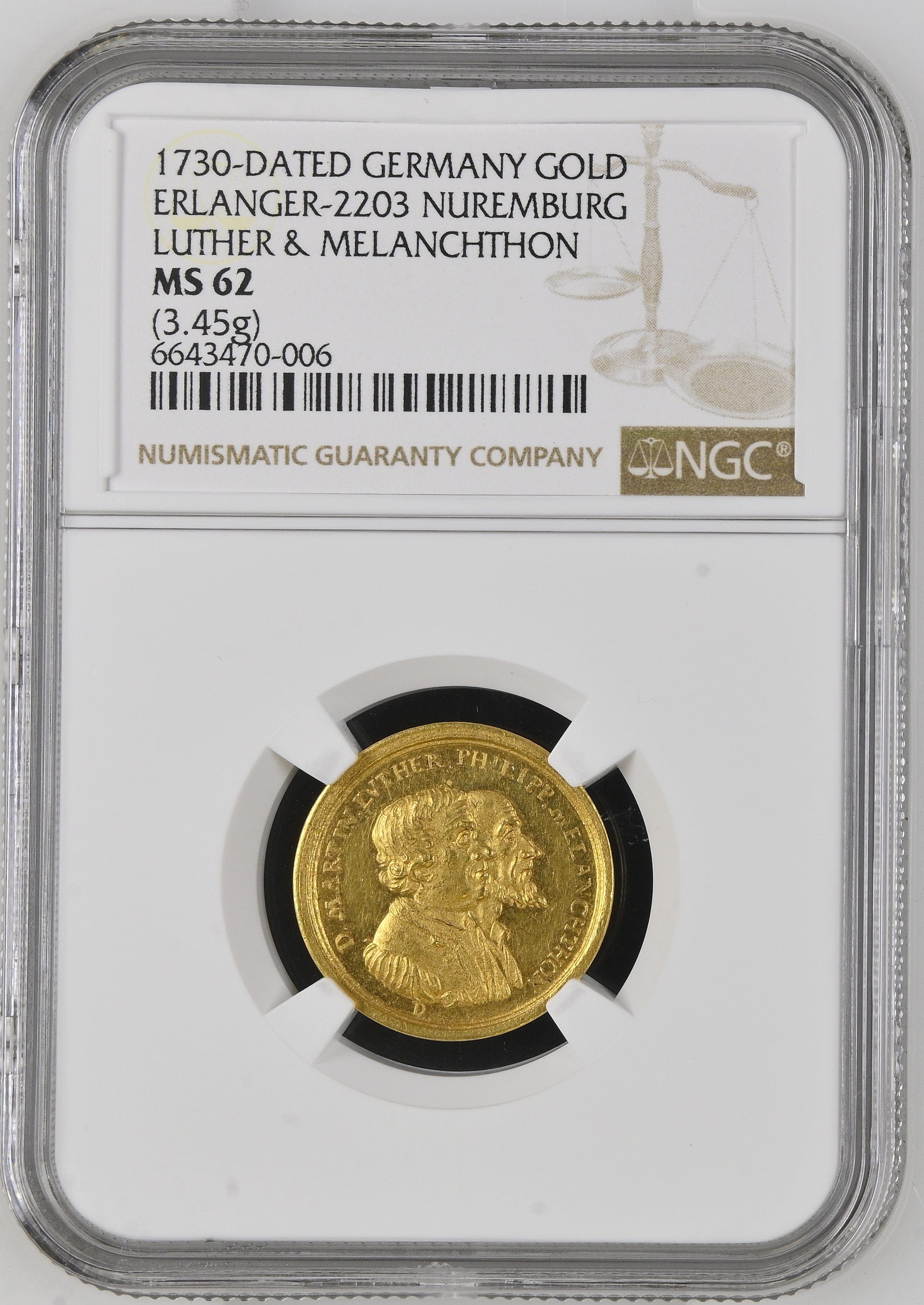 1730 ドイツ ニュルンベルク ダカット金貨 都市景観 TOP POP NGC MS62 