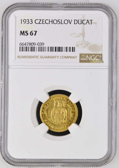 アンティークコインギャラリア 1933年 チェコスロバキア ダカット金貨 MS67