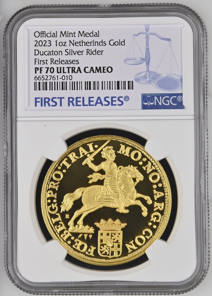 2023年 オランダ シルバーライダー復刻 1オンス金メダル NGC PF70UCAM