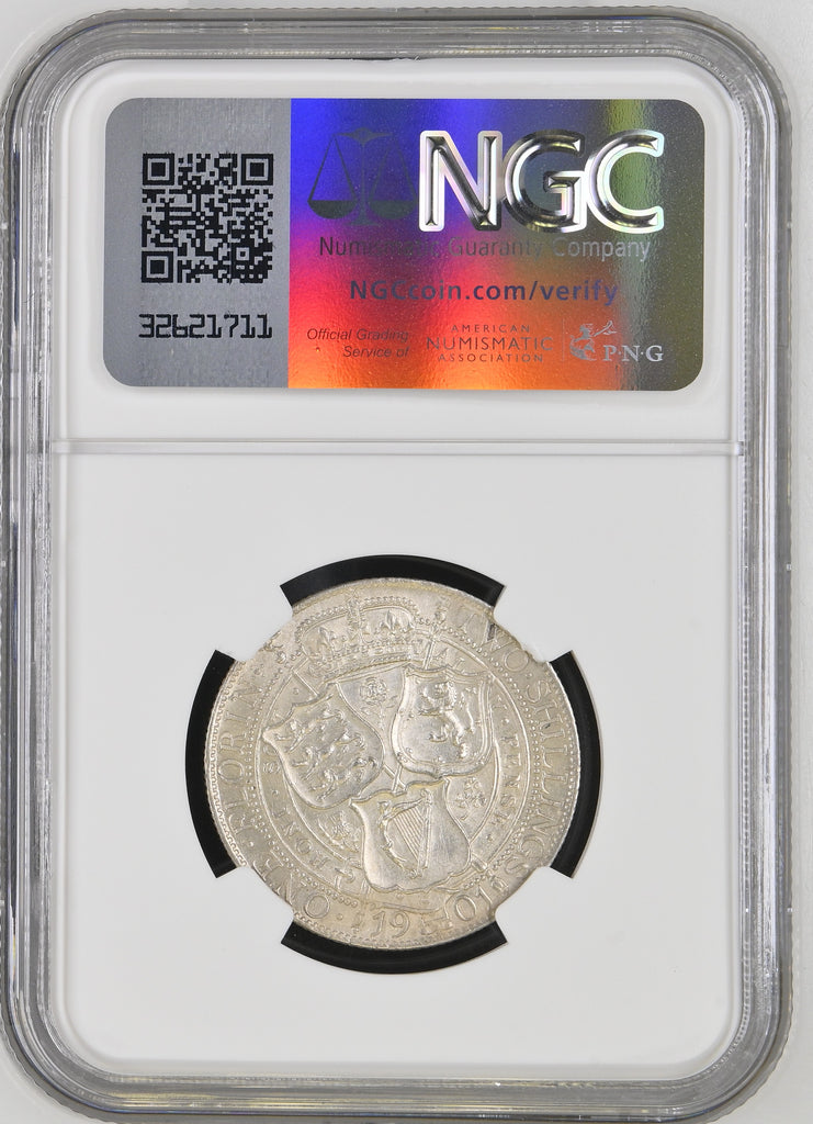 イギリス フローリン ヴィクトリア オールドヘッド 1985 NGC AU-D 1901年 イギリス ヴィクトリア ヴェールヘッド フローリン銀貨 NGC UNC