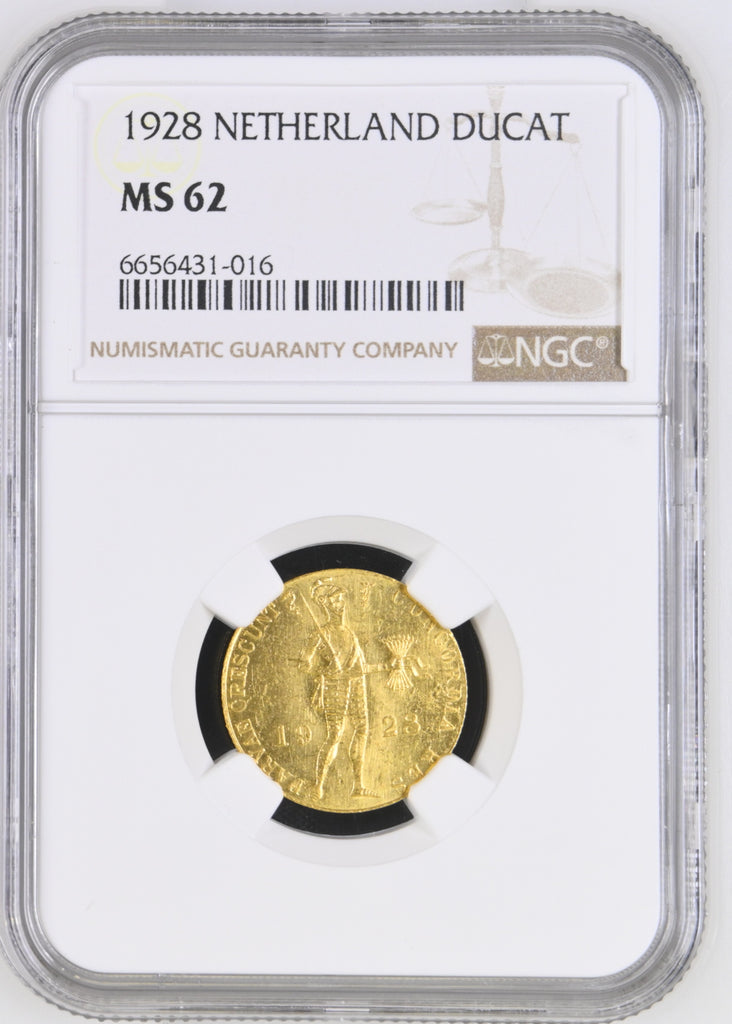 1928年 オランダ ダカット金貨 NGC MS62