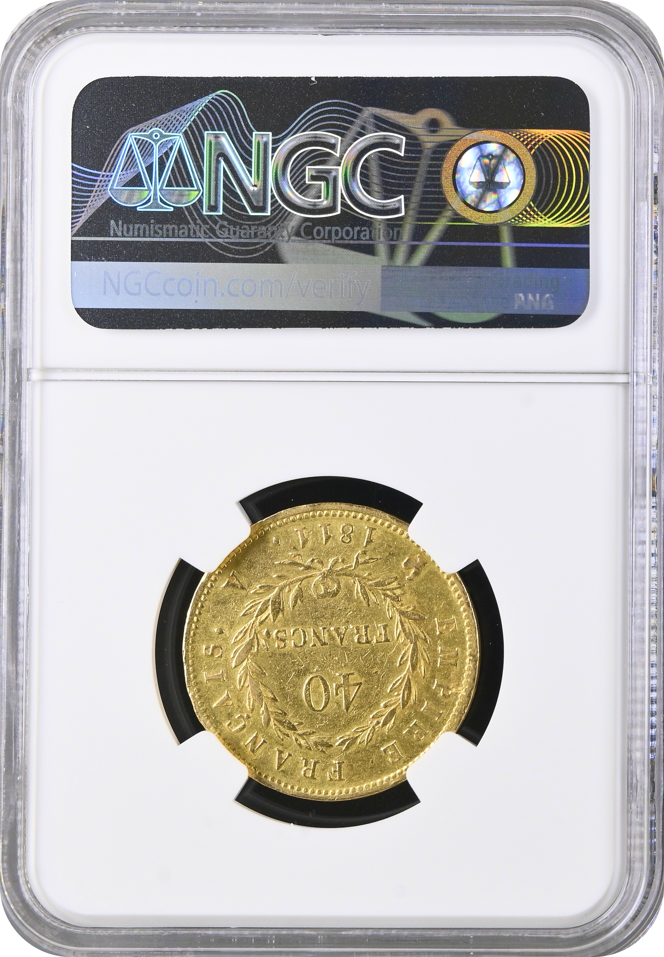 1811年A フランス ナポレオン1世 40フラン金貨 NGC AU Details 1811年A フランス ナポレオン1世 40フラン金貨 NGC AU Details