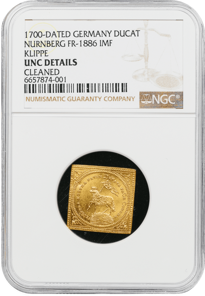 #アンティークコインギャラリア 1700年  ドイツ ニュルンベルグ ラムダカット金貨 クリッペ Cleaned-UNC Details