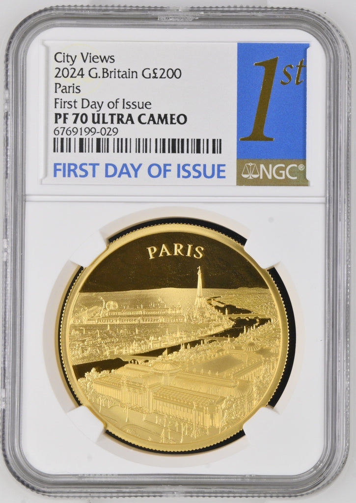 #アンティークコインギャラリア 【Top Pop】2024年 イギリス 都市景観 パリ 200ポンド金貨  2oz NGC PF70UCAM First Day of Issue