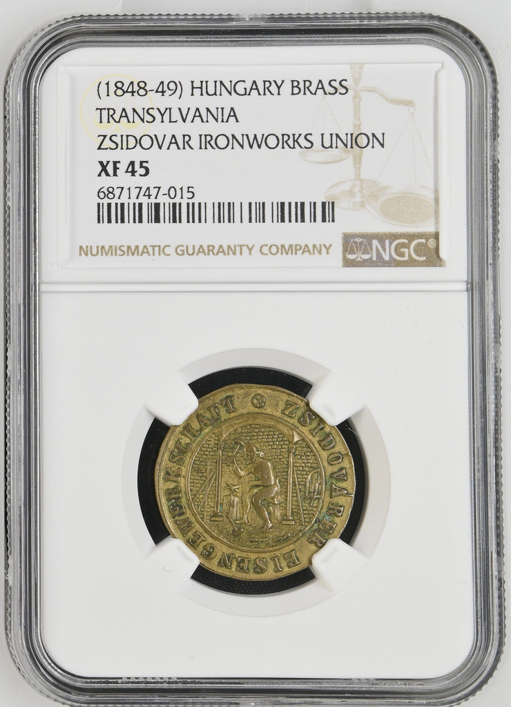 アンティークコインギャラリア 1848-1849年 ハンガリー トランシルバニア ジュディオアラ IRONWORKS UNION BRASS NGC XF45