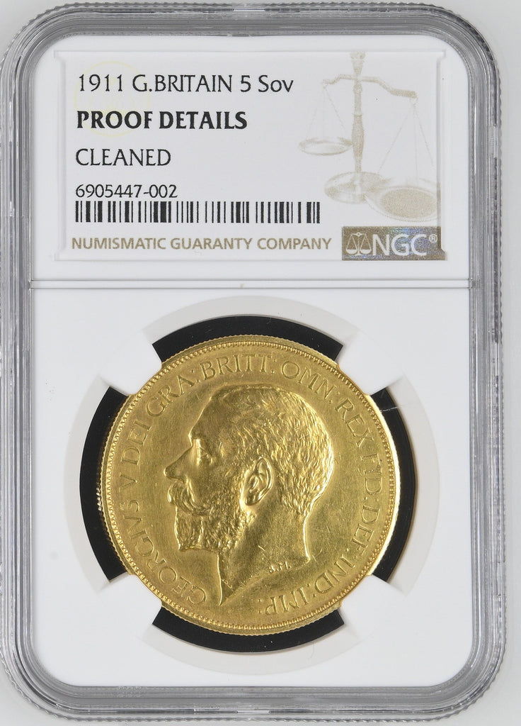 アンティークコインギャラリア (12枚セット) 1911年 イギリス 5ソブリン金貨 NGC PROOF DETAILS CLEANED