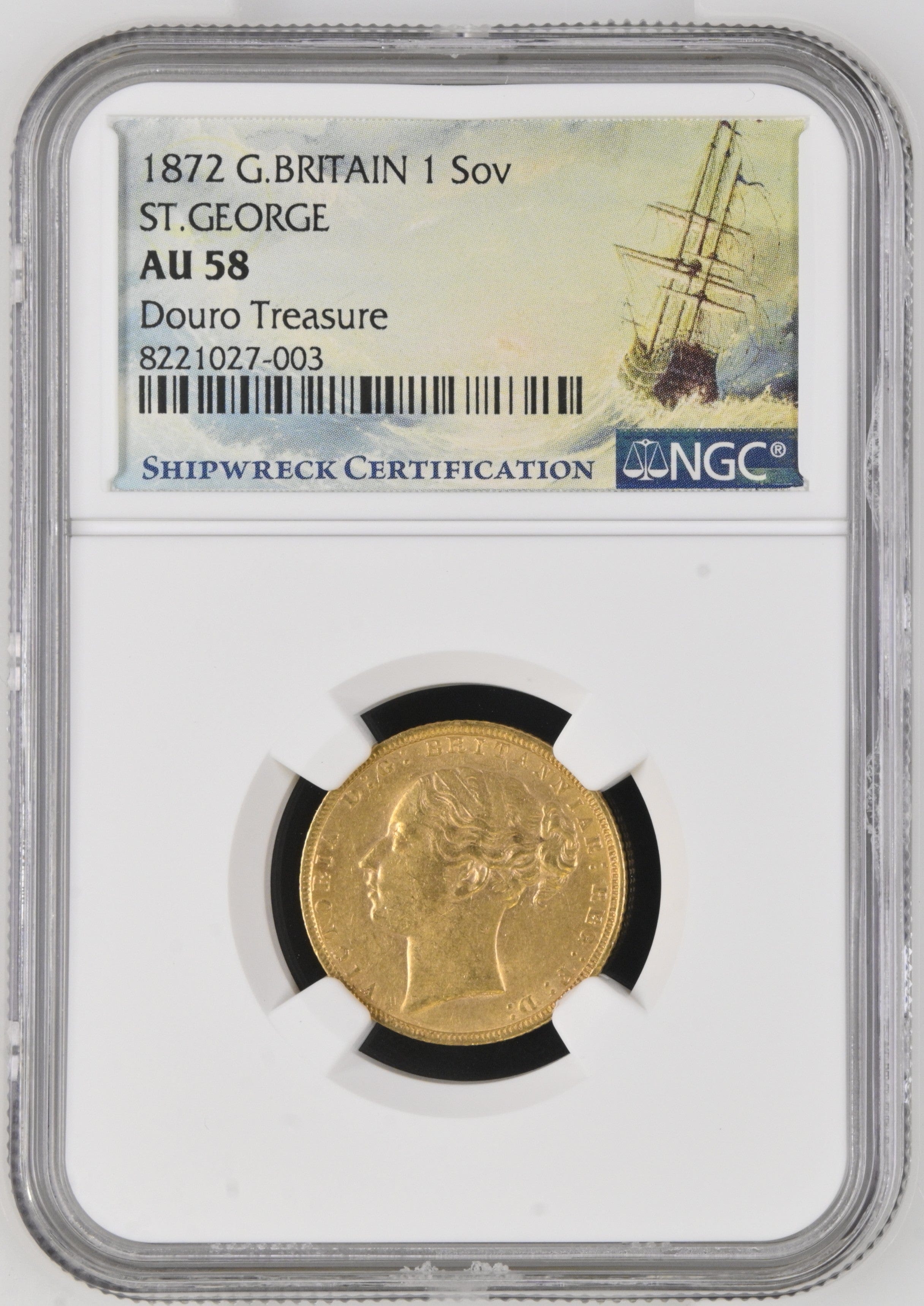 1872年 イギリス ソヴリン金貨 Douro Treasure AU58 | アンティークコインギャラリア