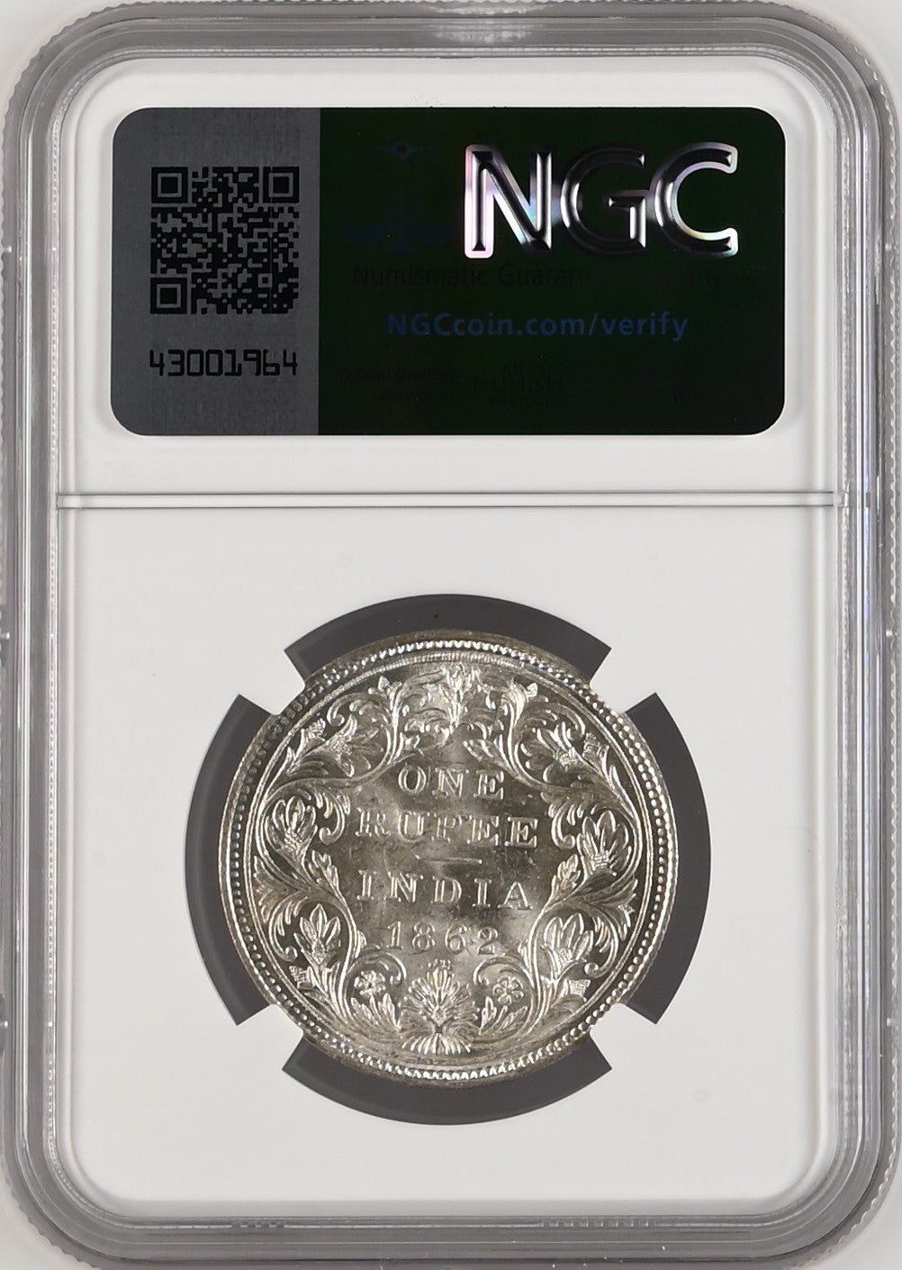 1862年 英領インド ゴシック ルピー銀貨 MS63 | 港区虎ノ門の