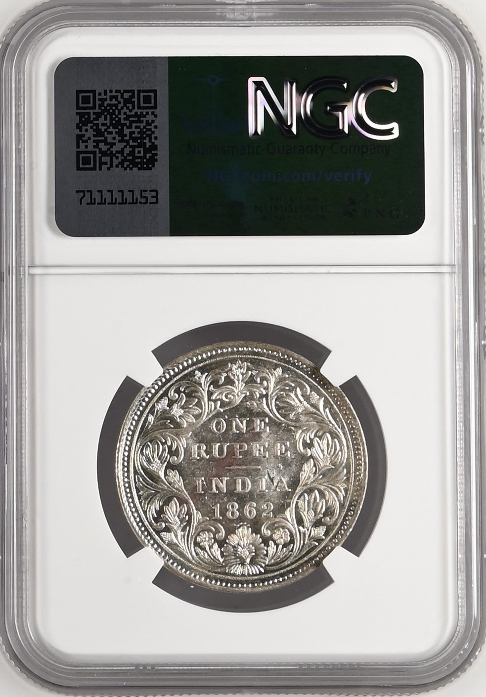 1862年 英領インド ゴシック ルピー銀貨 MS63 | 港区虎ノ門の