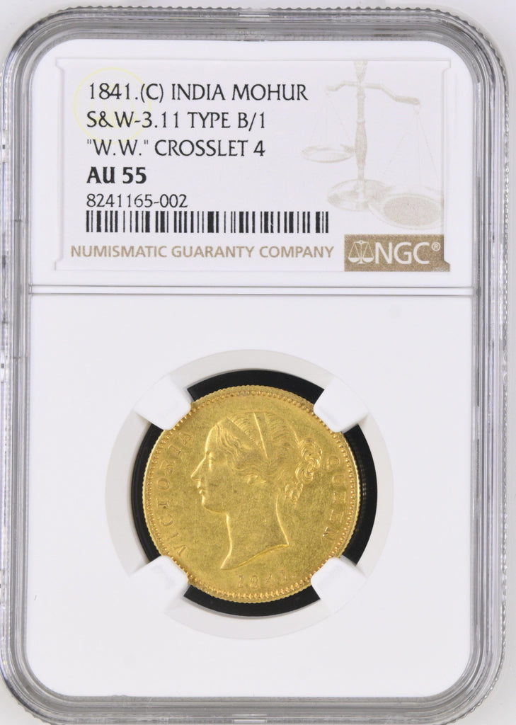 アンティークコインギャラリア 1841年  英領インド モハール金貨 NGC AU55