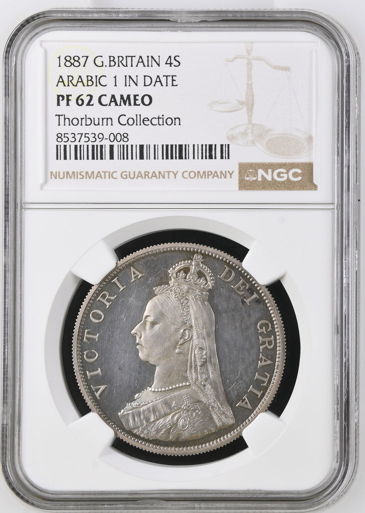 1887年 イギリス ヴィクトリア ダブルフローリン 4シリング銀貨 PF62CAM