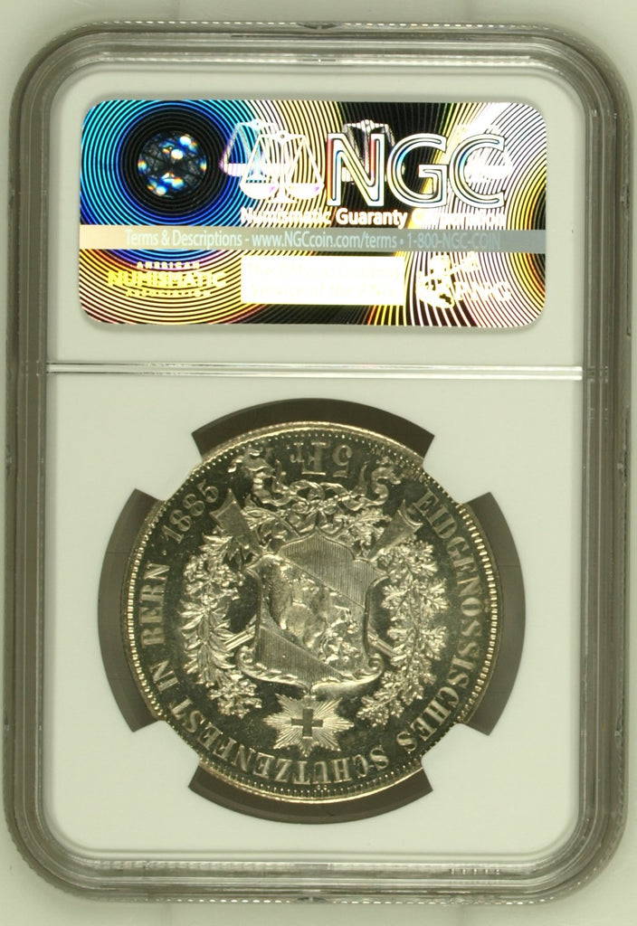 1885年 スイス ベルン 射撃祭 5フラン銀貨 NGC MS63 | 港区虎ノ門の