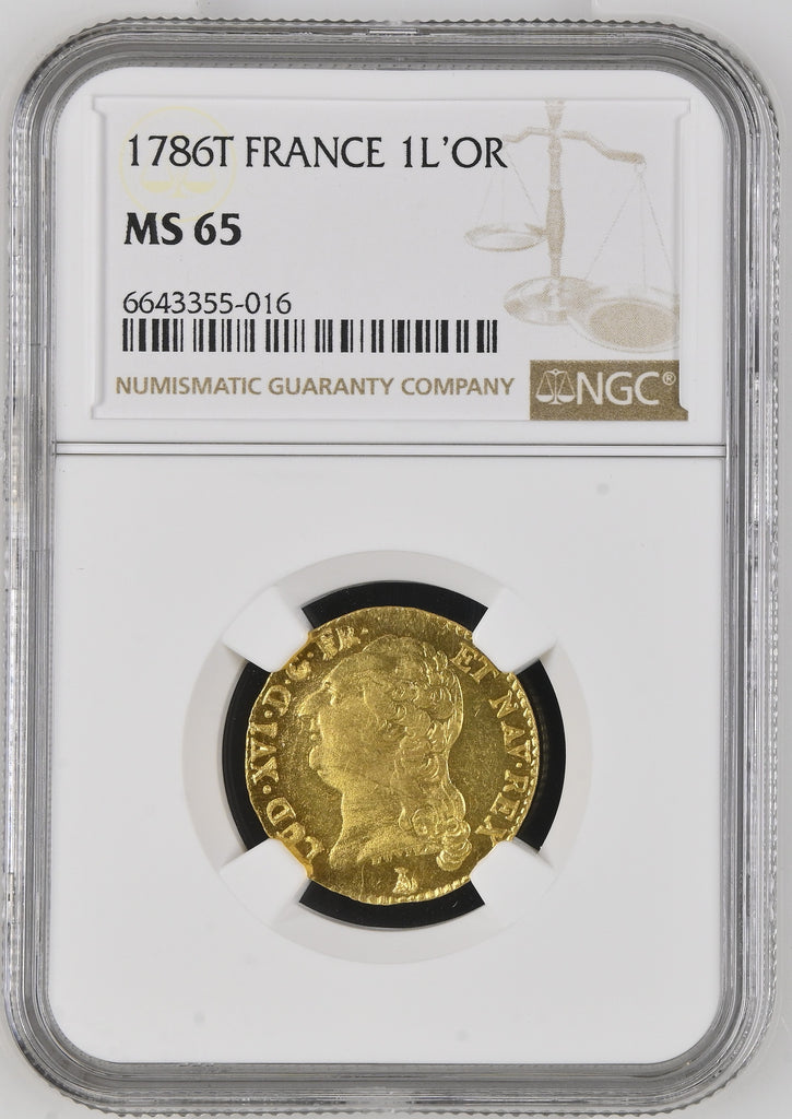 1786年 フランス ルイ16世 ルイドール金貨 NGC MS65