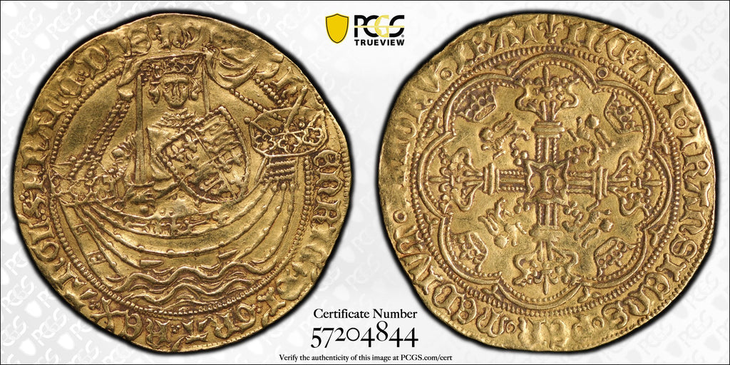 1422-30年 イングランド ヘンリー6世 ノーブル金貨 PCGS Repaired-UNC Detail