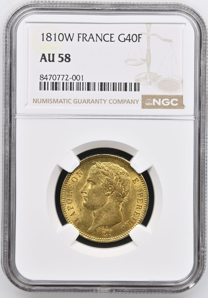 1810年W フランス ナポレオン1世 40フラン金貨 NGC AU58