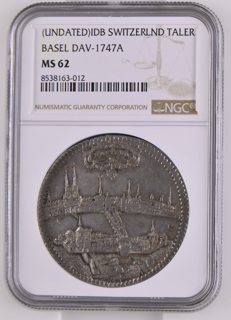 1700-1710年 スイス バーゼル ターラー銀貨 NGC MS62